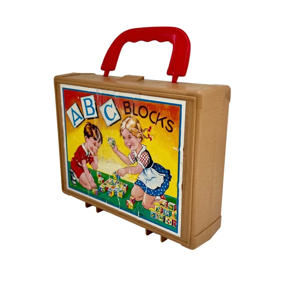 Cube Puzzle EICHHORN Alphabet Number Picture Wooden Germany Vintage Toy Set